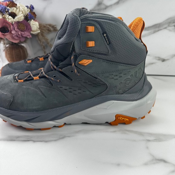 Hoka Kaha 2 GTX Gore Tex Hiking Boots Men\'s‎ Size 15D Waterproof Orange Gray EUC main image 12